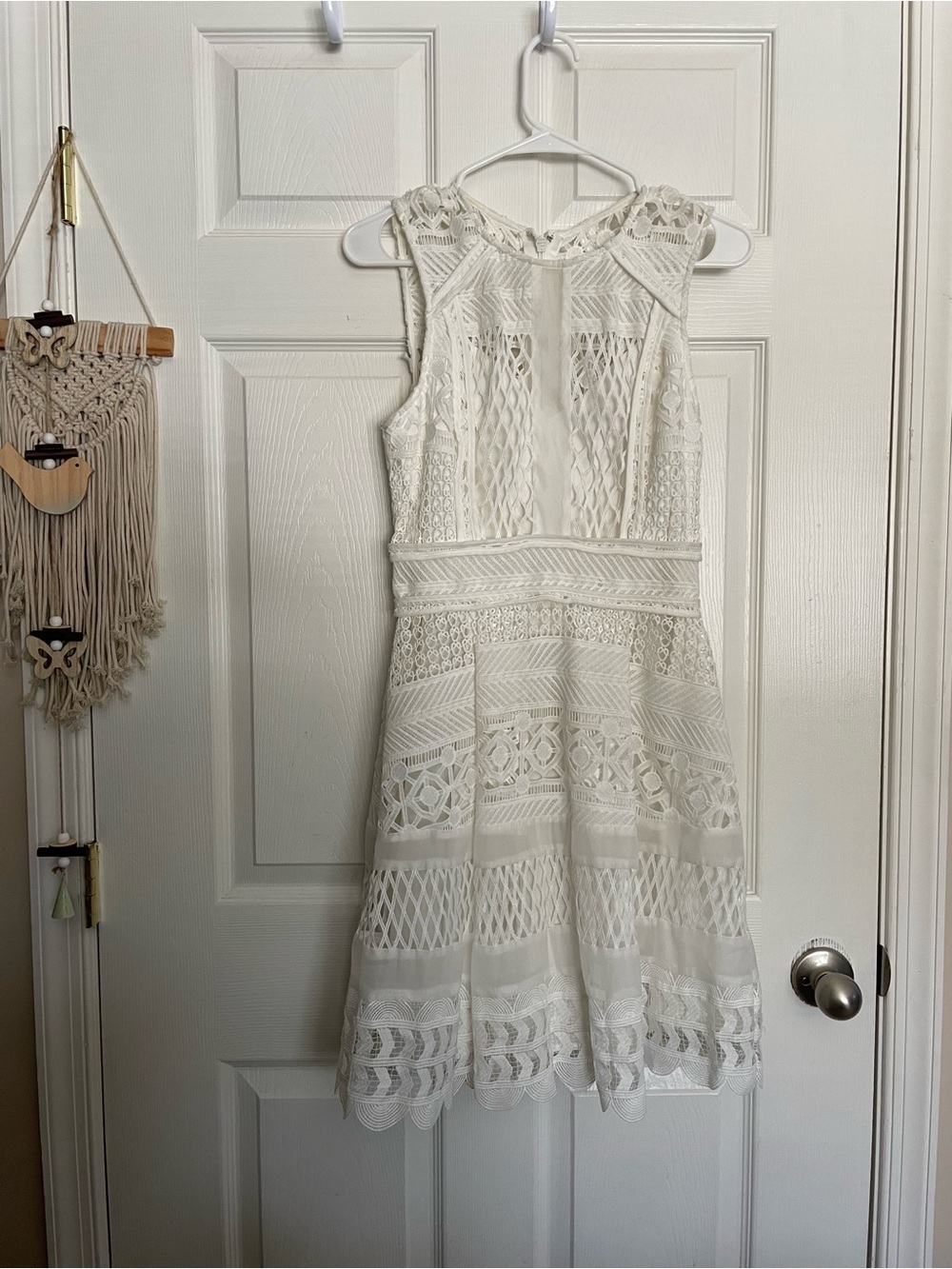 NWT Adelyn Rae Ivory Crochet Lace Fit-and-Flare Dress